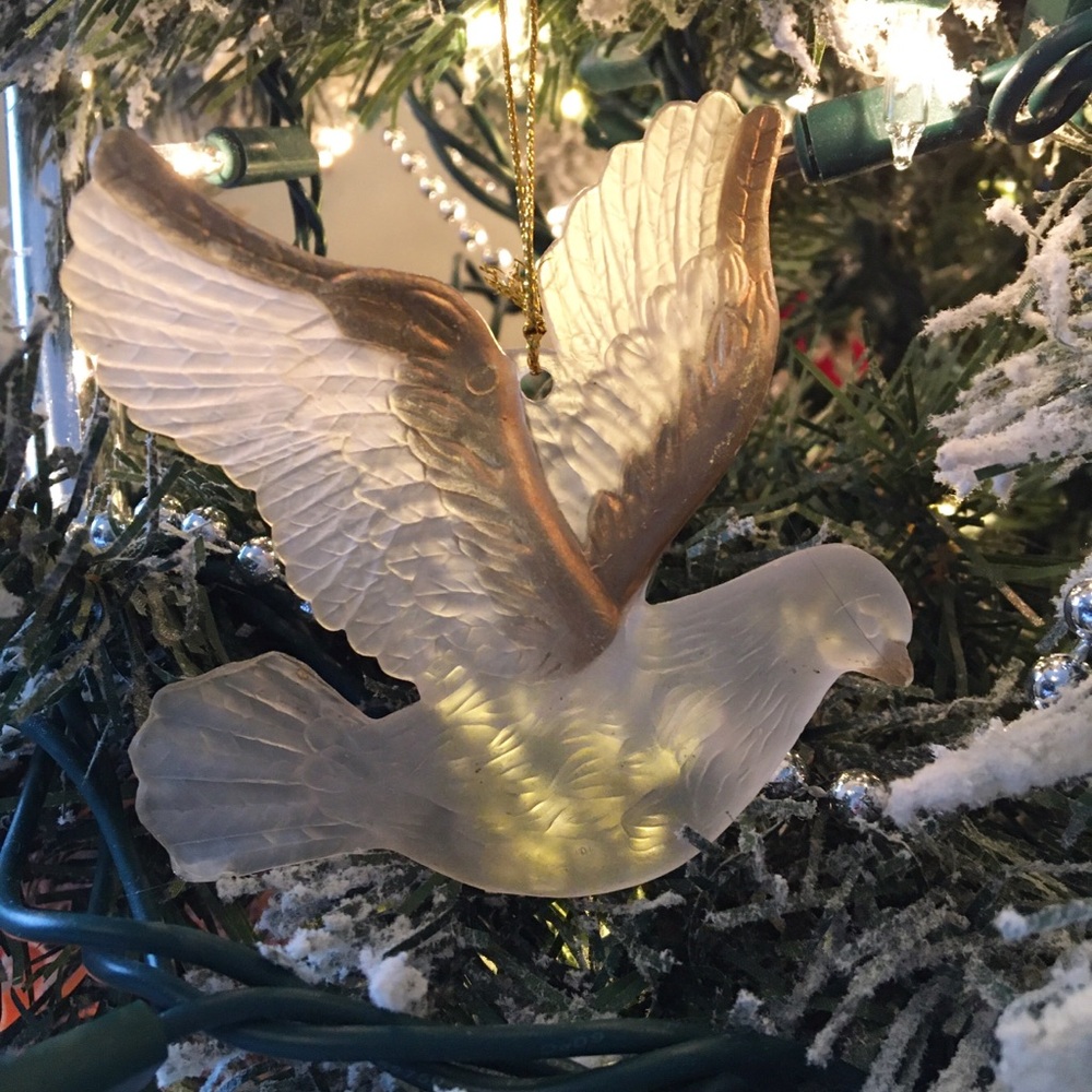 Elegant Gold and White Dove Ornament